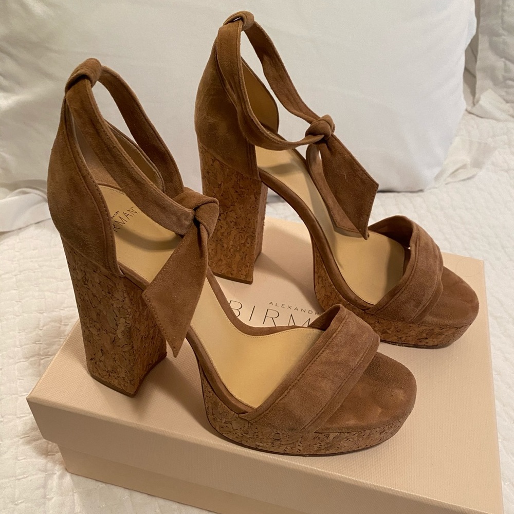 Alexandre Birman Suede Tie-Ankle Sandals sz 39.5